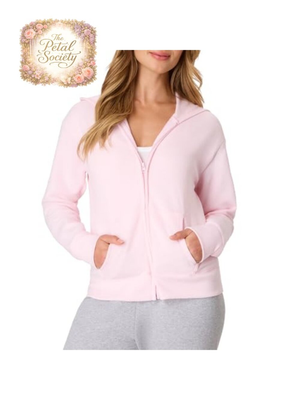 Full-Zip Hoodie Sweatshirt Midweight Fleece Drawstring Pockets Women